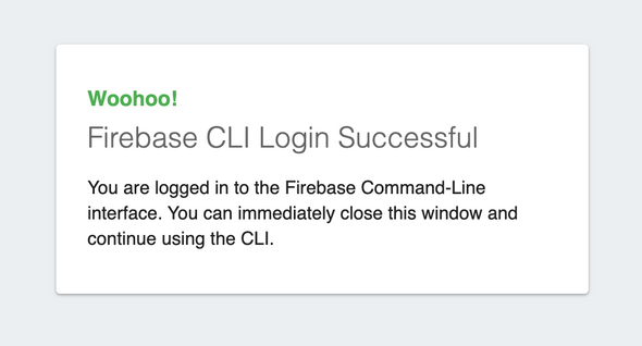 Successful login to Firebase