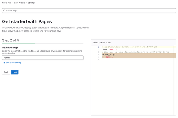 Set pre-build command in GitLab Pages