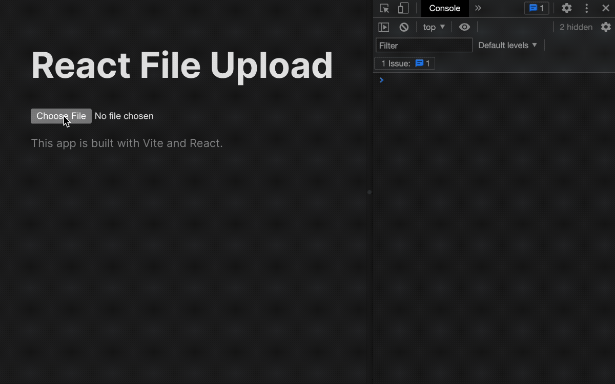 Upload single file in React
