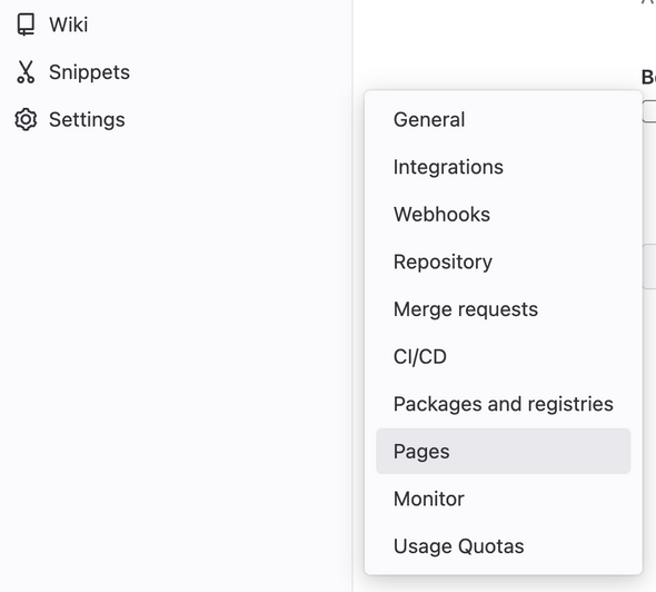 Visit Pages in project's settings in GitLab Pages