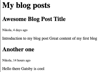 A screenshot of the HTML of your Gatsby blog.