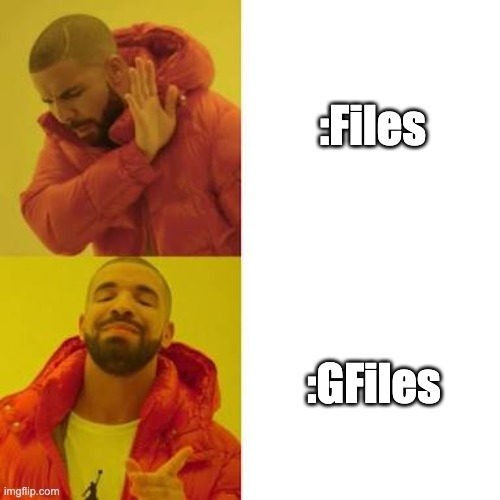 Drake fzf choices - go with :GFiles instead of :Files